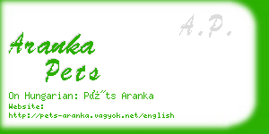 aranka pets business card